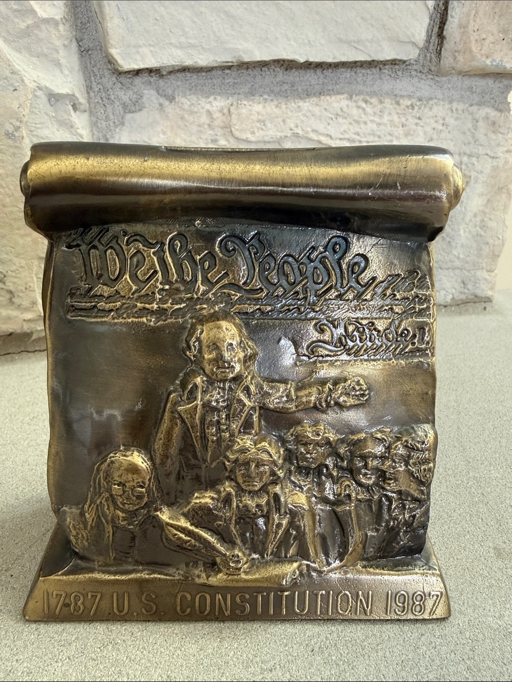 Brass Plated Bronze-Tone U.S. Constitution Commemorative Bank